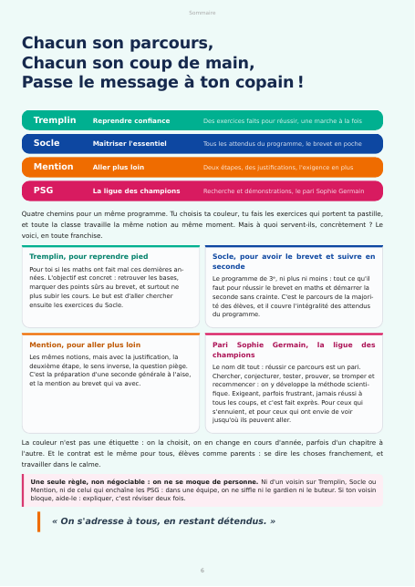 Les quatre parcours